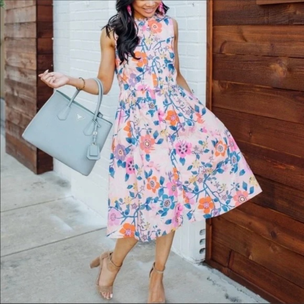 JCREW Liberty London Pavilion Floral Dress pink 2